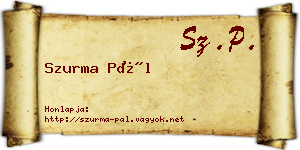 Szurma Pál névjegykártya
